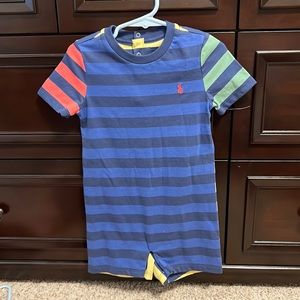 Ralph Lauren stripe romper, new without tags, size 24 mo.